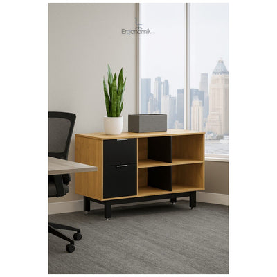 Credenza Alta con Papelera y Archivo 120 x 75 cm (Izquierdo) - Ergonomik credenza OFIK