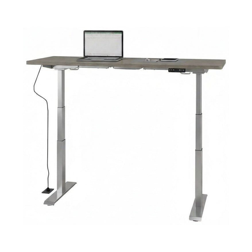 Escritorio Ascend Operativa 1.60x.60 altura ajustable - Silver / Roble eternity