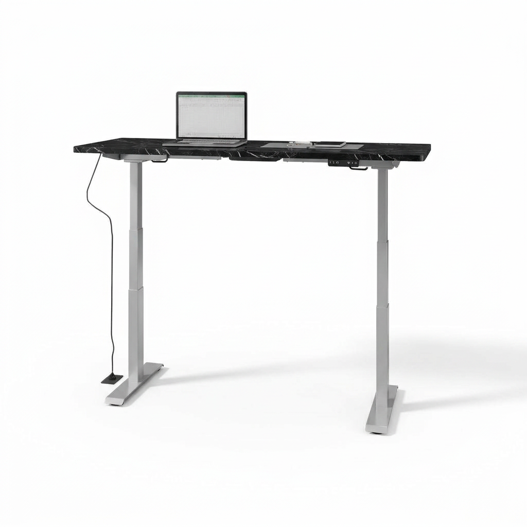 Escritorio Ascend Operativa 1.60x.60 altura ajustable - Silver / Carrara negro