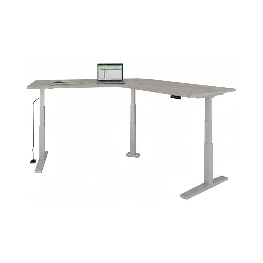 Escritorio Ascend Semi Ejecutivo Bumeran altura ajustable - Silver / Precompuesto cenizo