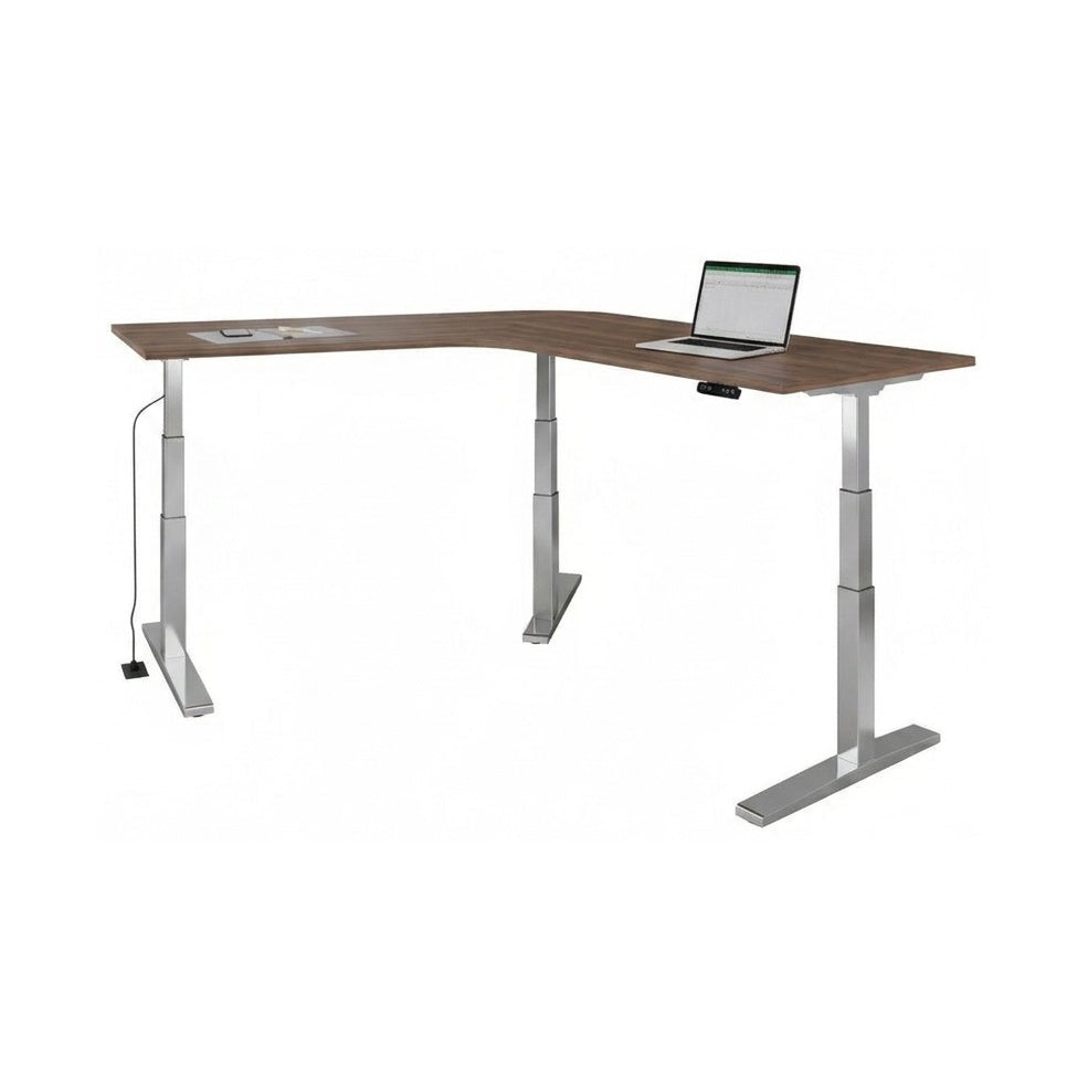 Escritorio Ascend Semi Ejecutivo Bumeran altura ajustable - Silver / Nogal Neo