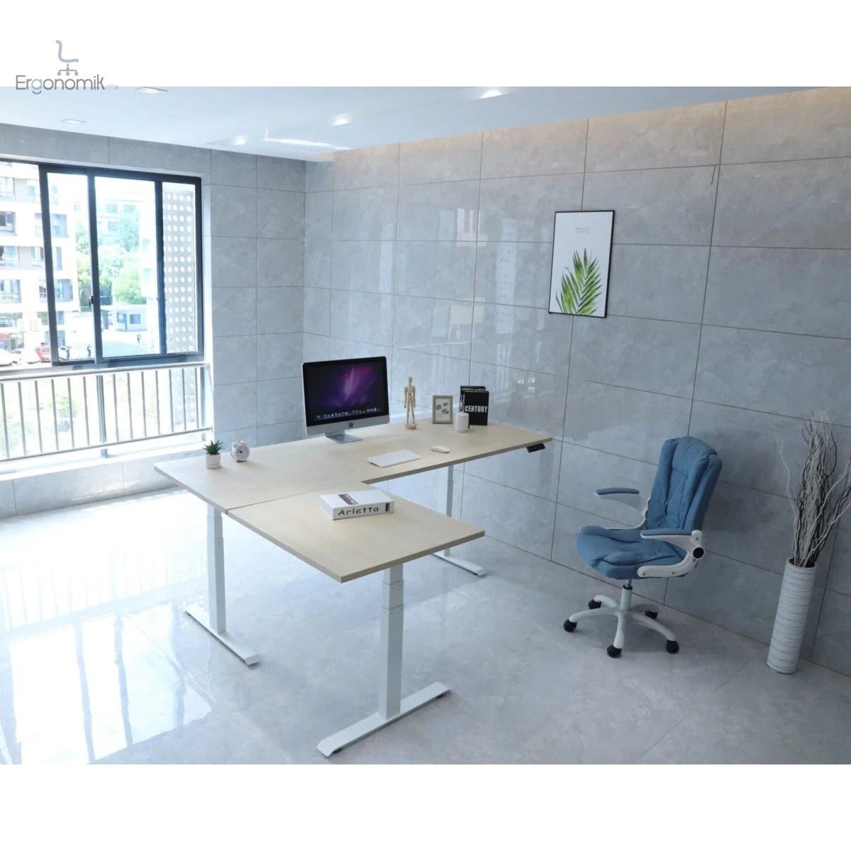 Escritorio de Altura Ajustable Eléctrico | Escuadra - Ergonomik Ergonomik