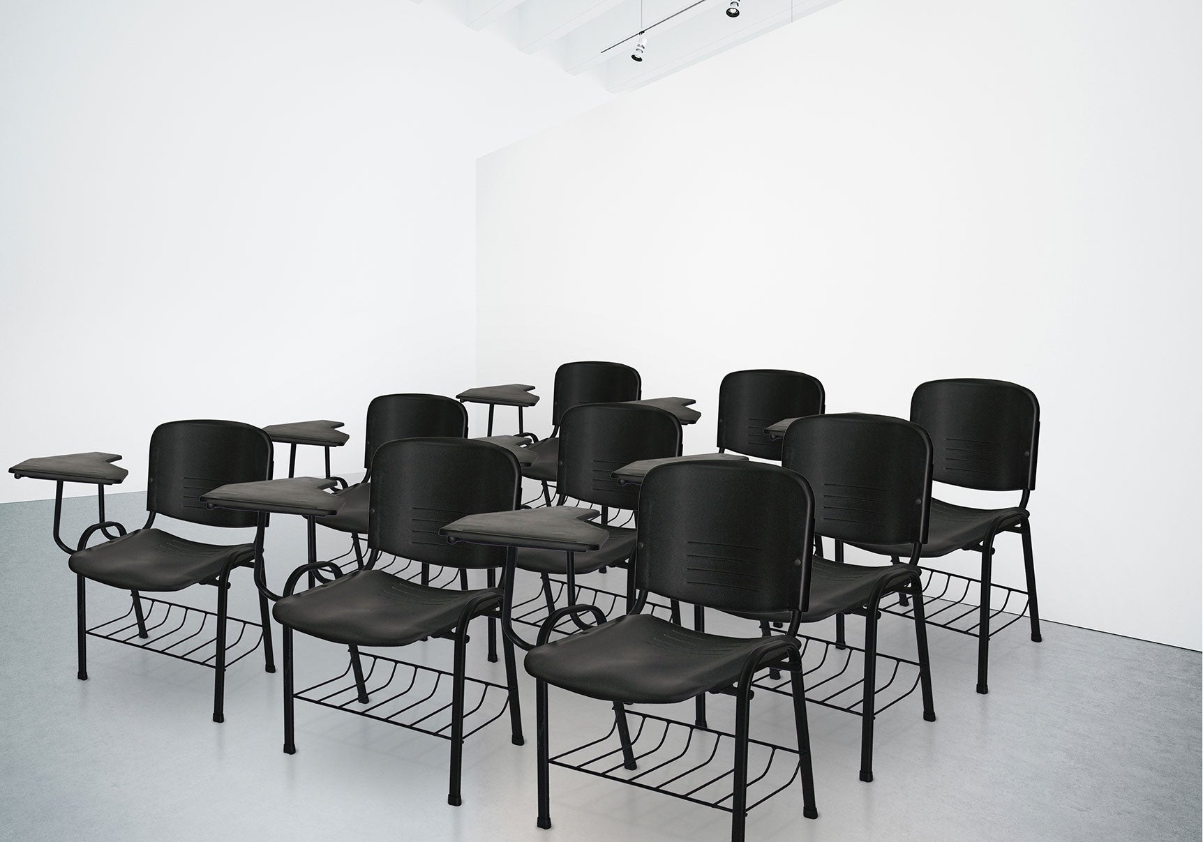 Vista lateral mostrando la estructura resistente del Escritorio Ellitico