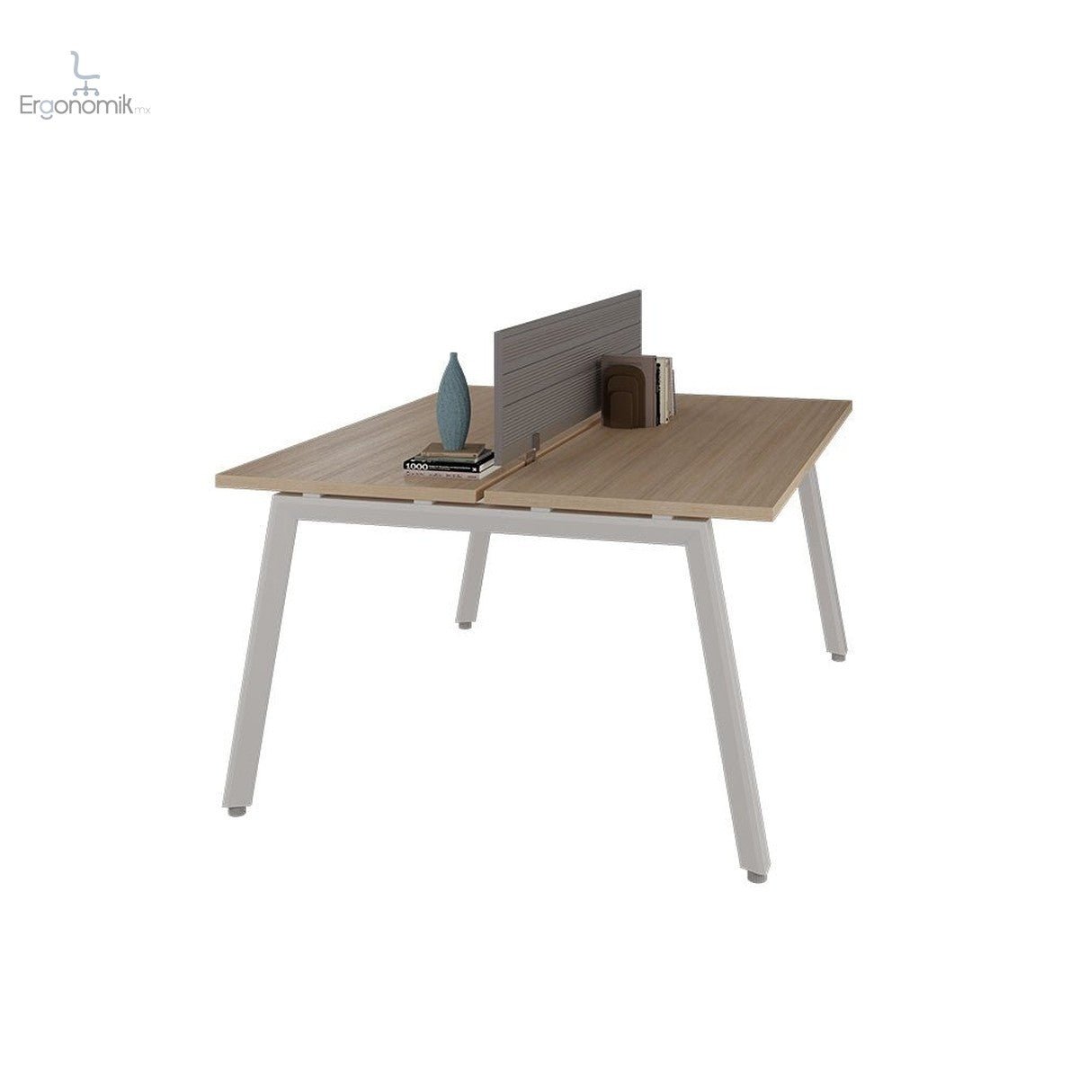 Estación Alpha 1.2M 4 Usuarios Mampara Melamina - Ergonomik escritorio Office Class