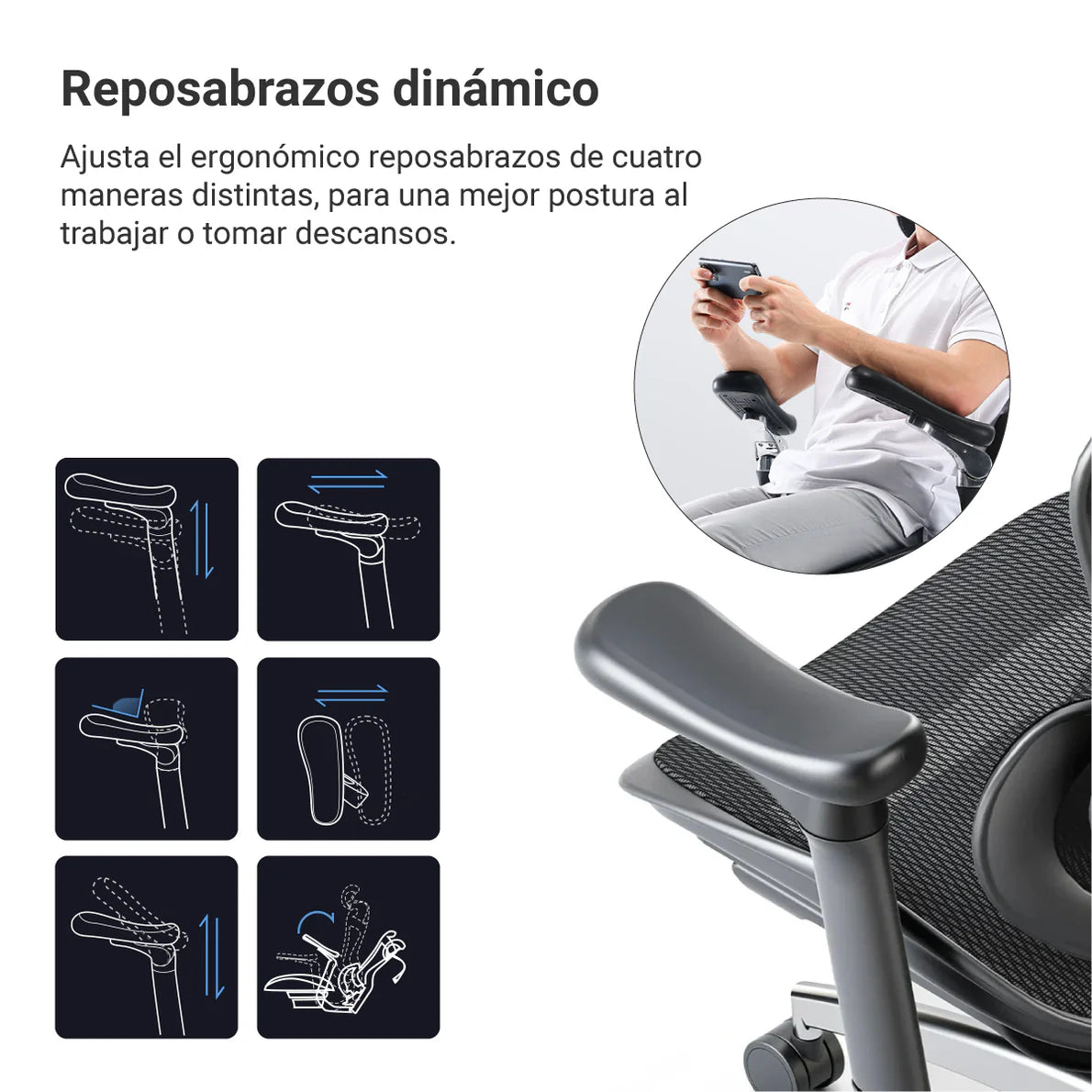 Silla Ejecutiva Multifunciónal S3 Mesh Negro