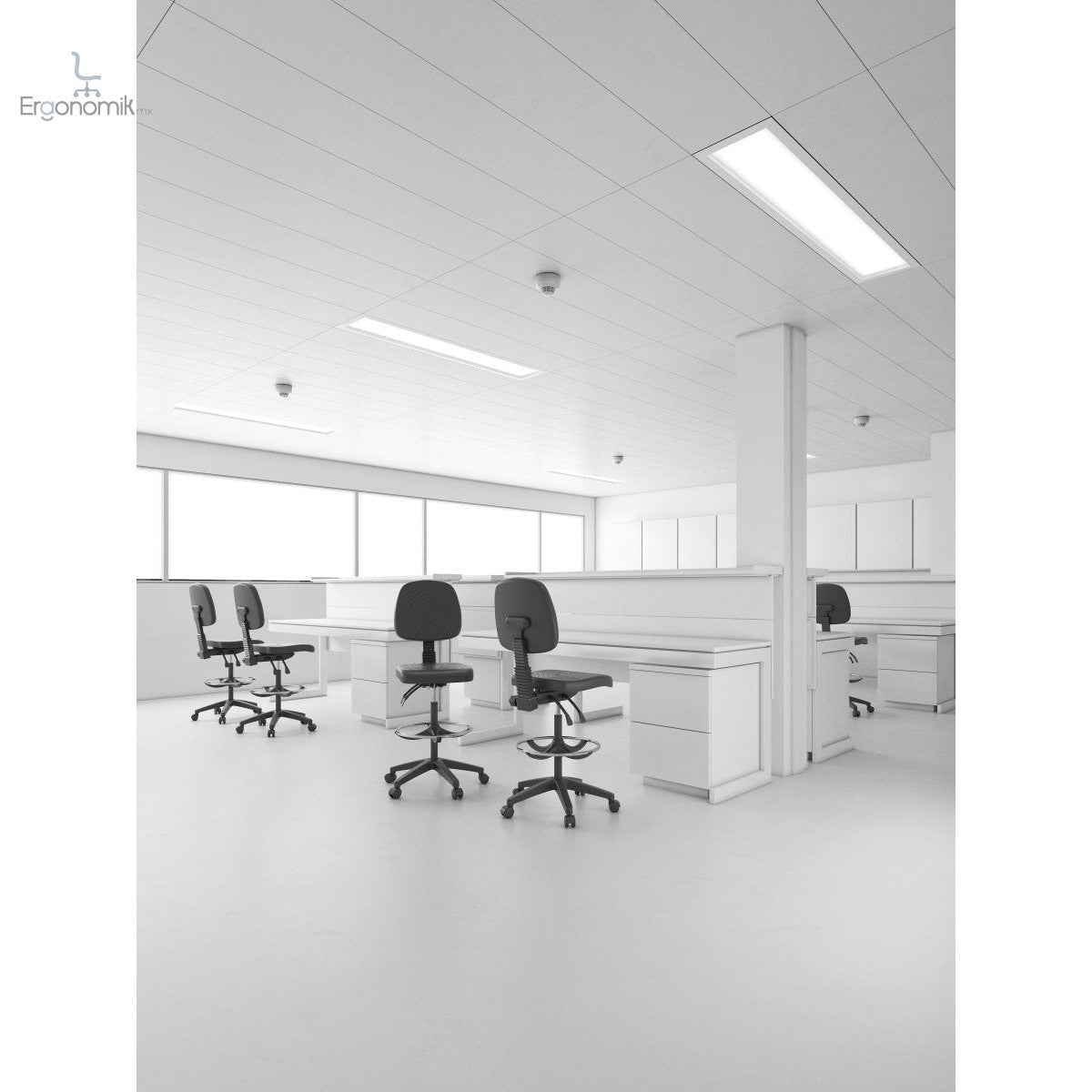 Heavy Duty OHI - 46 - 2 piezas - Ergonomik silla industrial OFFIHO