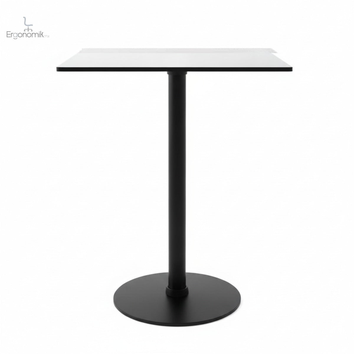 Mesa Stato Cuadrada cubierta blanco base negro 110cm - Ergonomik