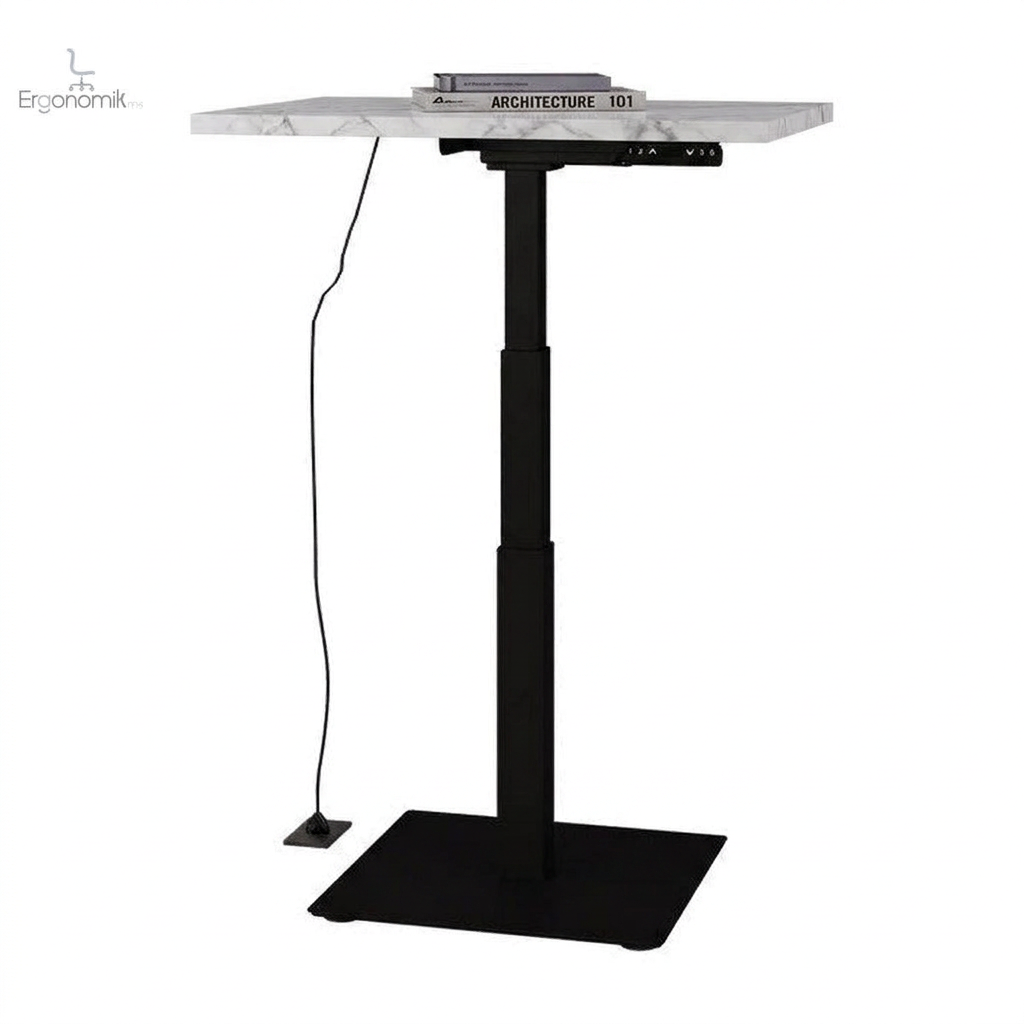 Mesa Ascend Individual altura ajustable - Negro / Carrara blanco