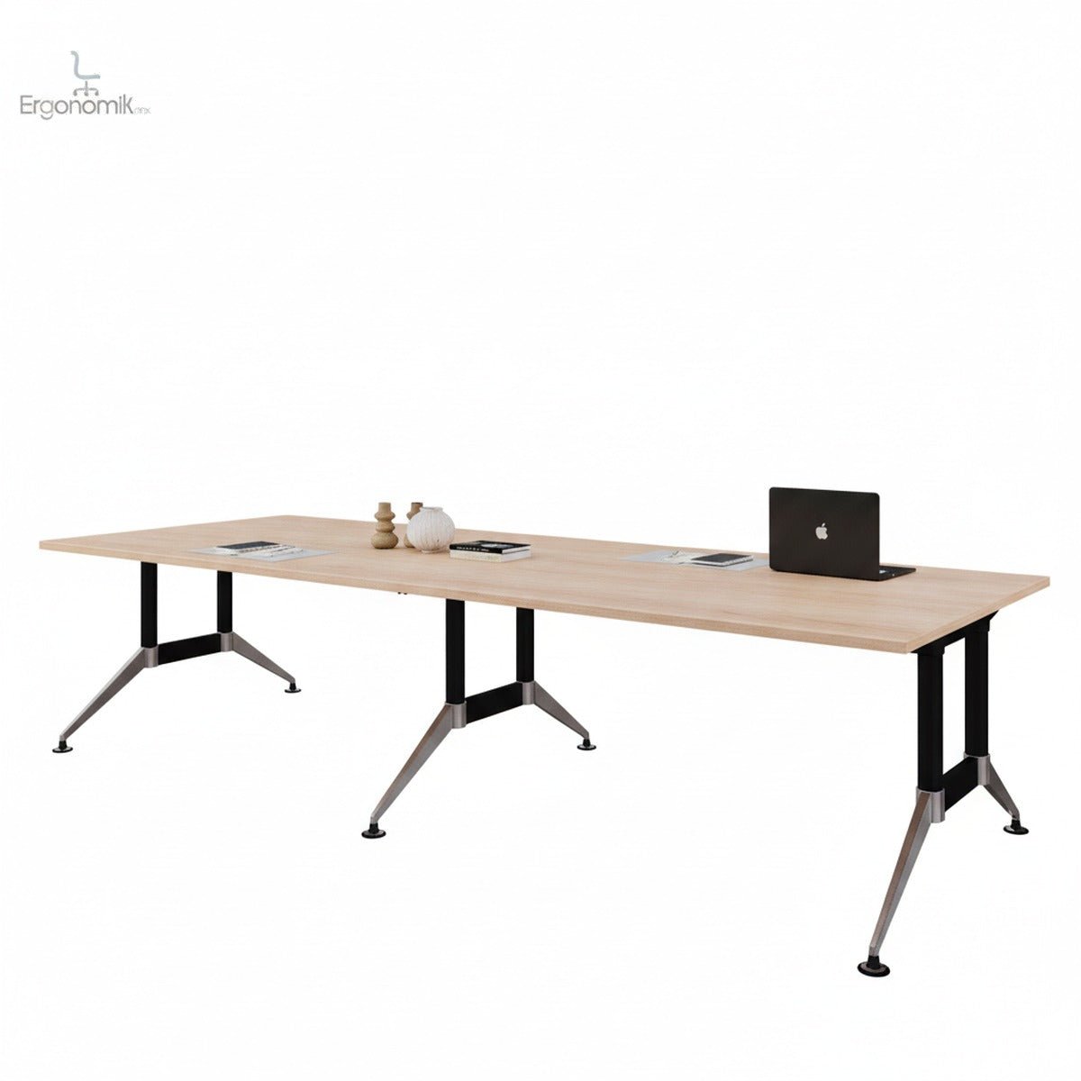 Mesa de Consejo Tech B Chrome Rectangular 3.60 x 1.20 m - Ergonomik mesa de juntas Office Class