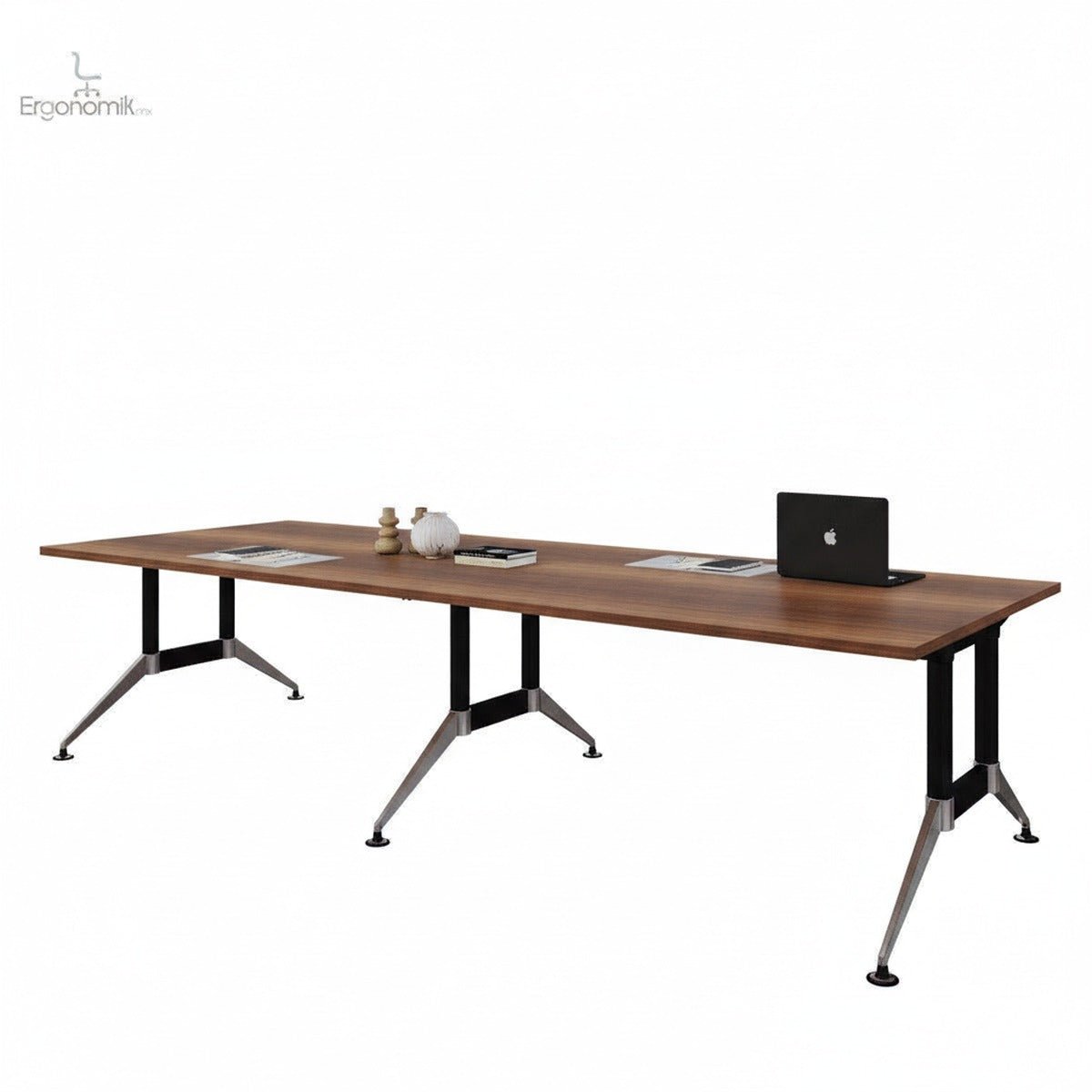 Mesa de Consejo Tech B Chrome Rectangular 3.60 x 1.20 m - Ergonomik mesa de juntas Office Class
