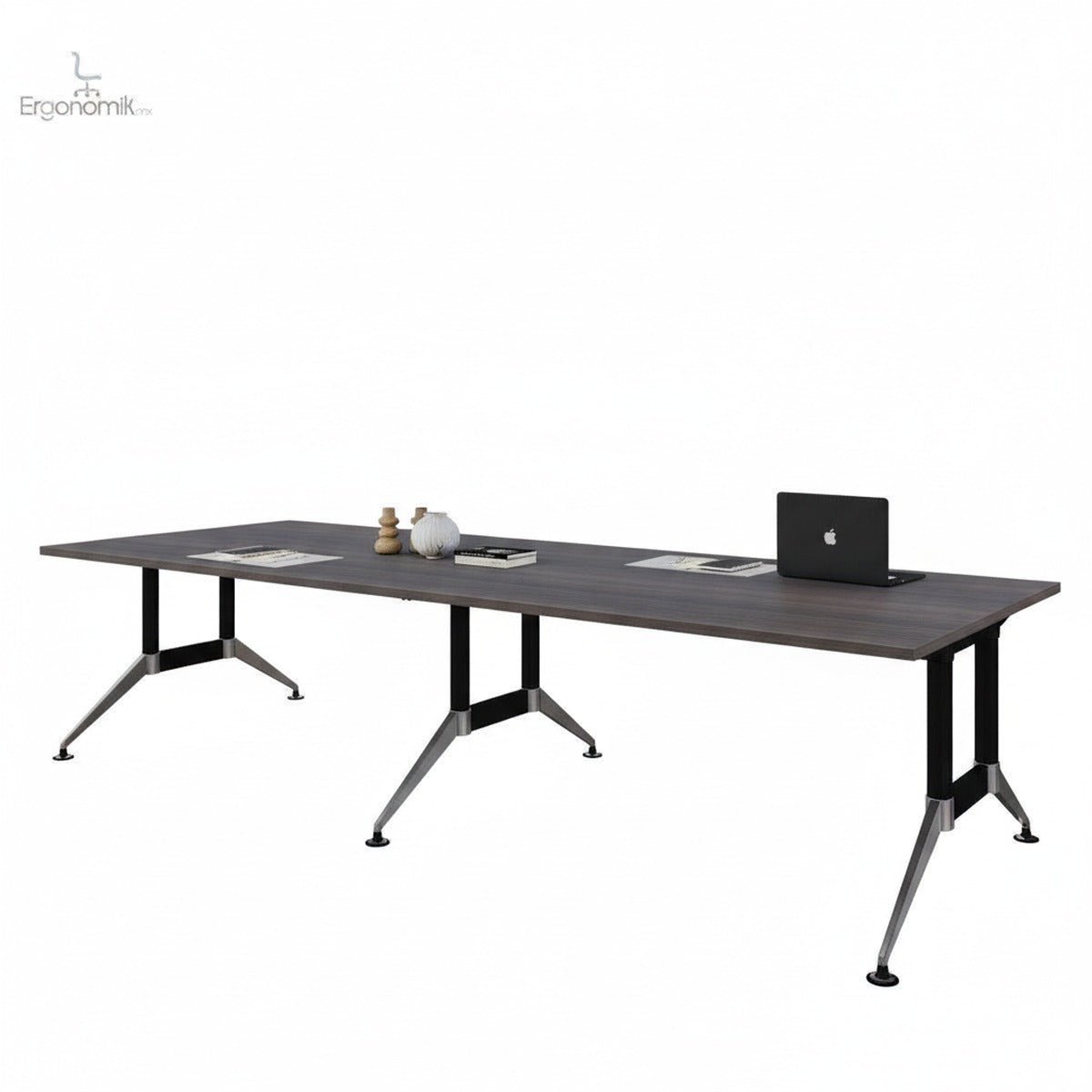 Mesa de Consejo Tech B Chrome Rectangular 3.60 x 1.20 m - Ergonomik mesa de juntas Office Class