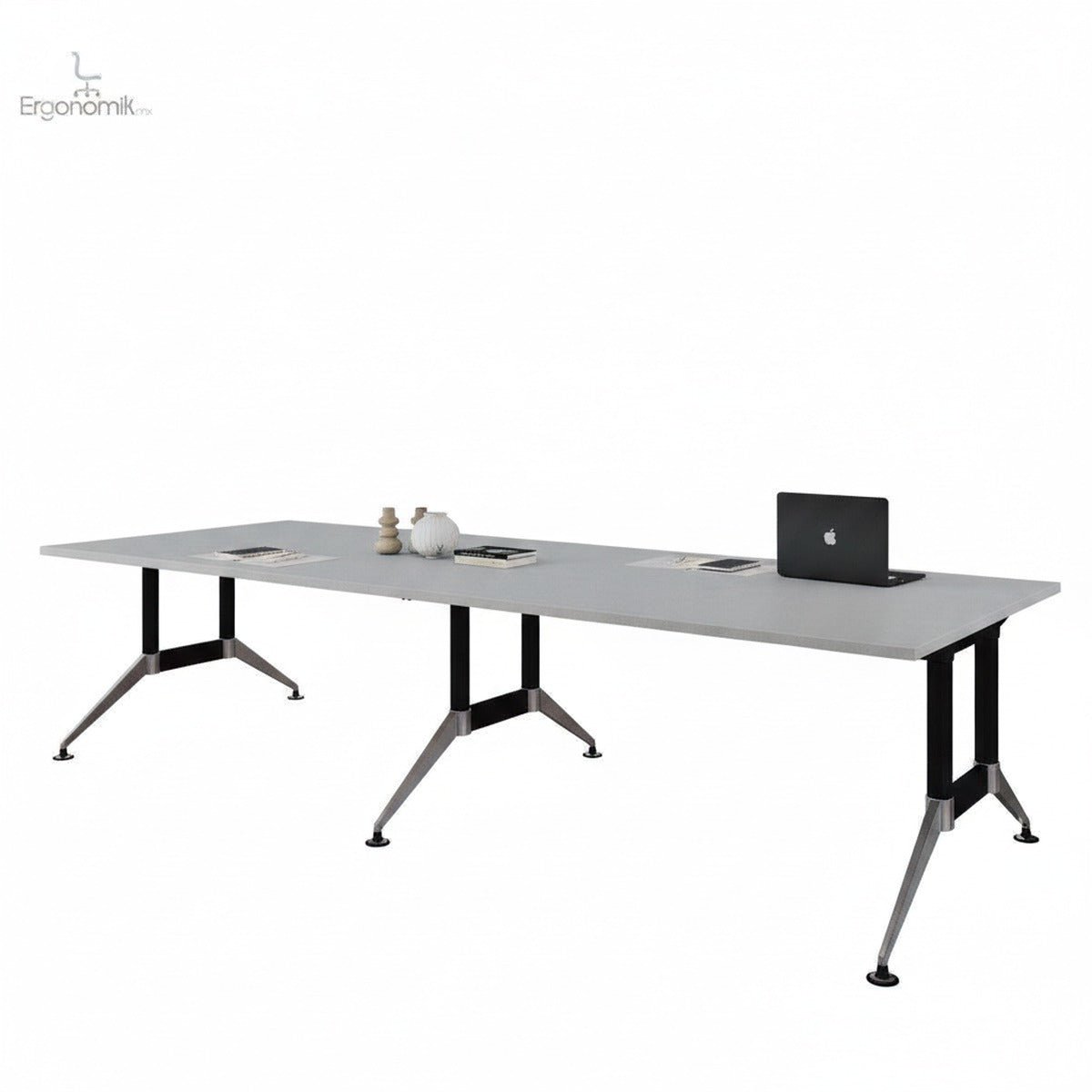 Mesa de Consejo Tech B Chrome Rectangular 3.60 x 1.20 m - Ergonomik mesa de juntas Office Class