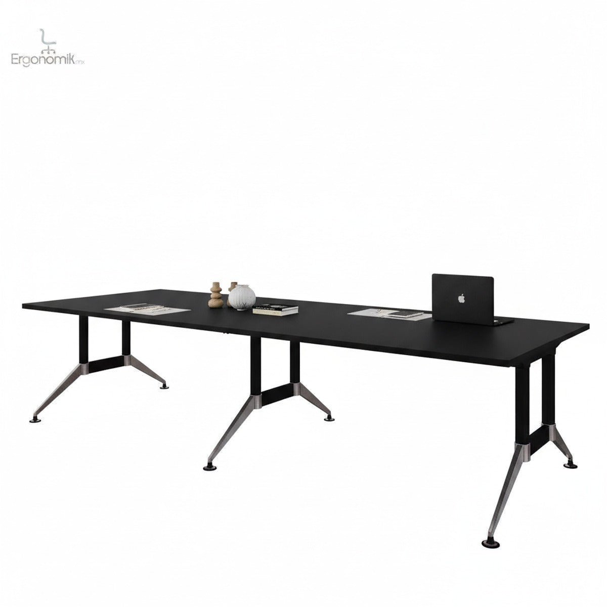 Mesa de Consejo Tech B Chrome Rectangular 3.60 x 1.20 m - Ergonomik mesa de juntas Office Class