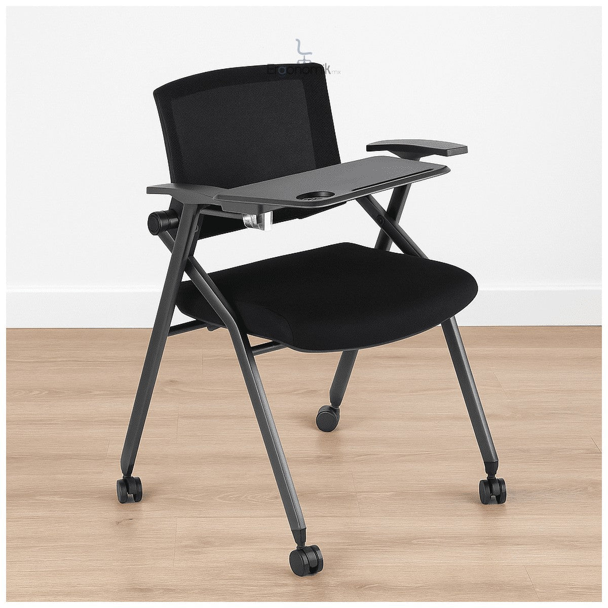 Mesabanco N1 con ruedas y tela negra mesh - Ergonomik mesabanco OFIK