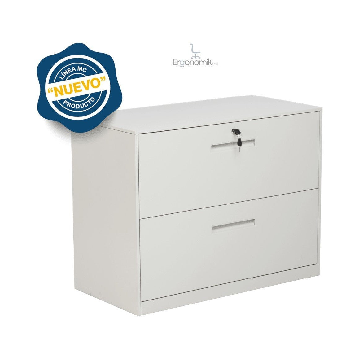 Archivero Horizontal 2 Gavetas MC (Desarmado) - Ergonomik archivero OFIK
