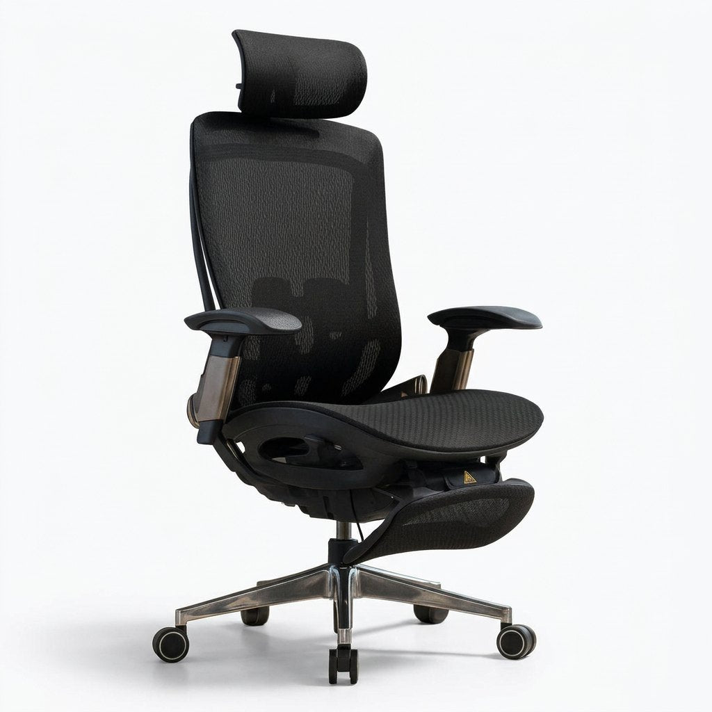 Silla Ejecutiva TH06 Mesh Negro y Descansapiés