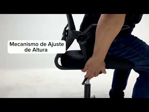 Detalle del asiento negro de la Silla Oficina Ergonomik