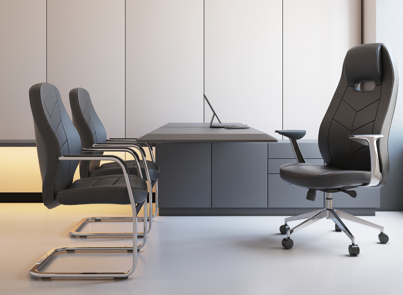 Diseño moderno del set de Sillas Alufsen Visita