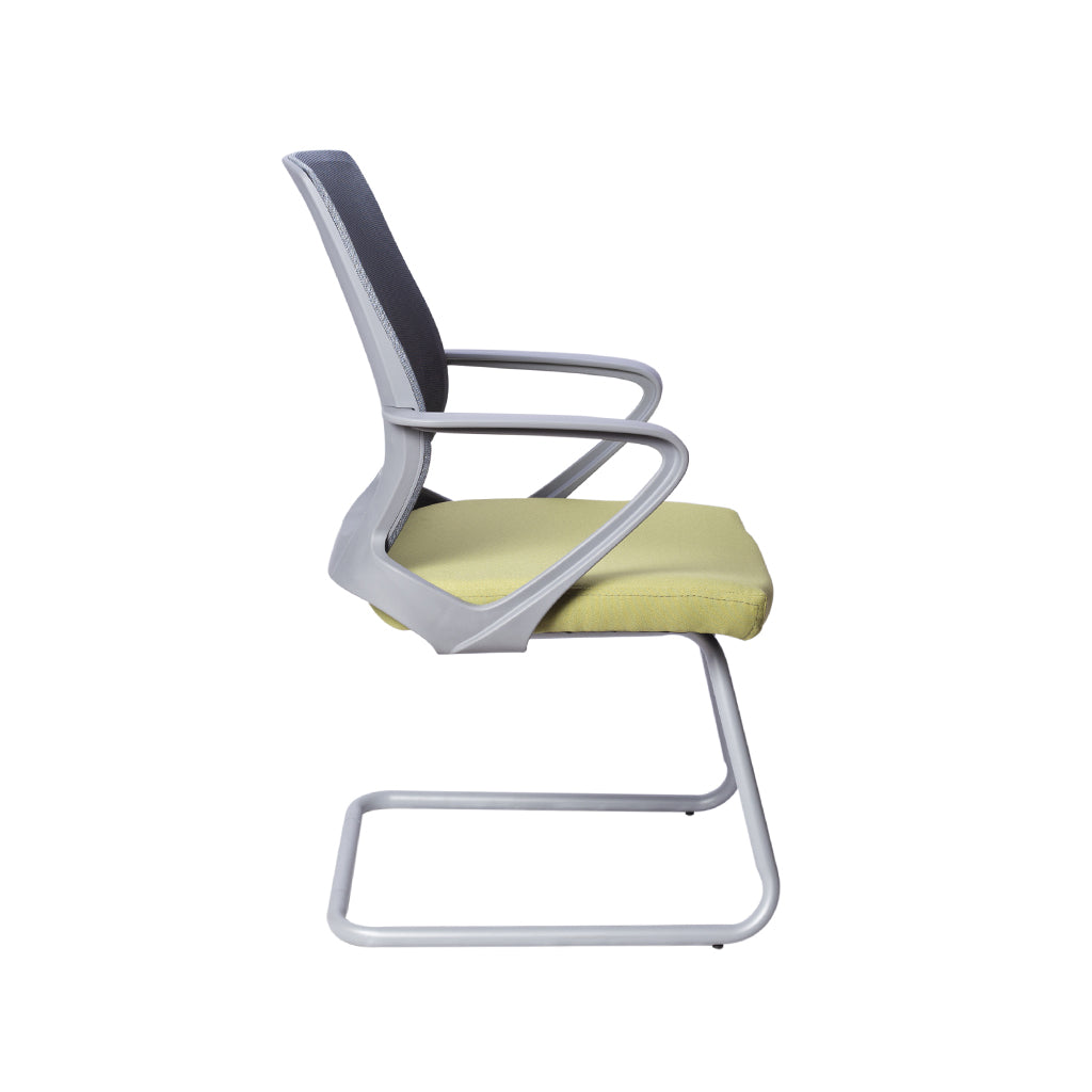 Detalle del tapizado gris de la Silla de Visita 145GR Ergonomik