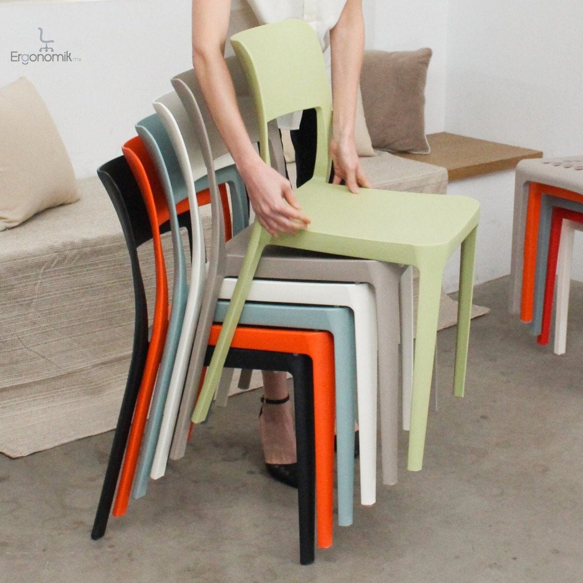 Silla de visita La Vie - 4 piezas - Ergonomik Silla de visita exterior OFFIHO