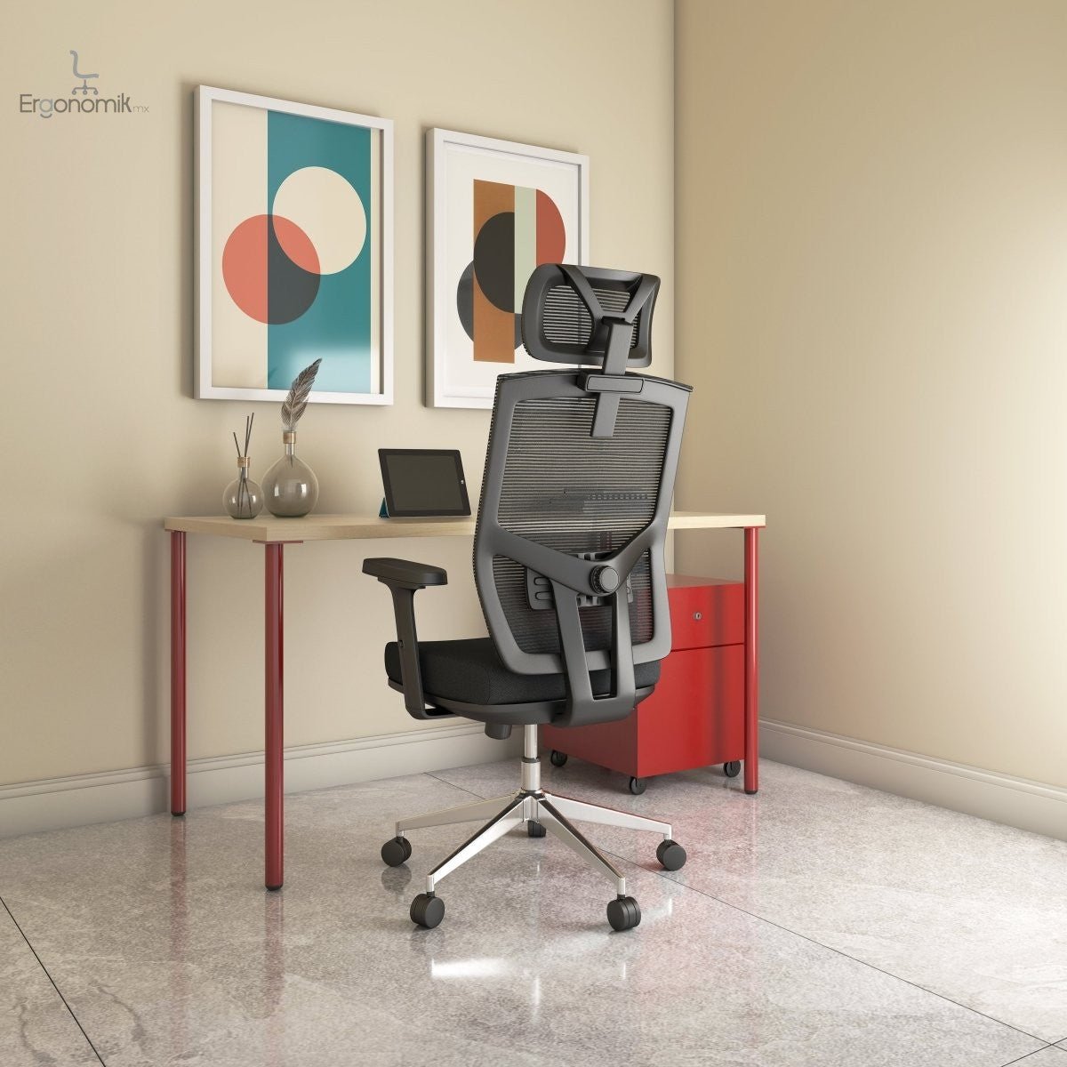 Silla Ejecutiva Aiko Negro con Cabecera - Ergonomik silla ergonomica OFFIHO