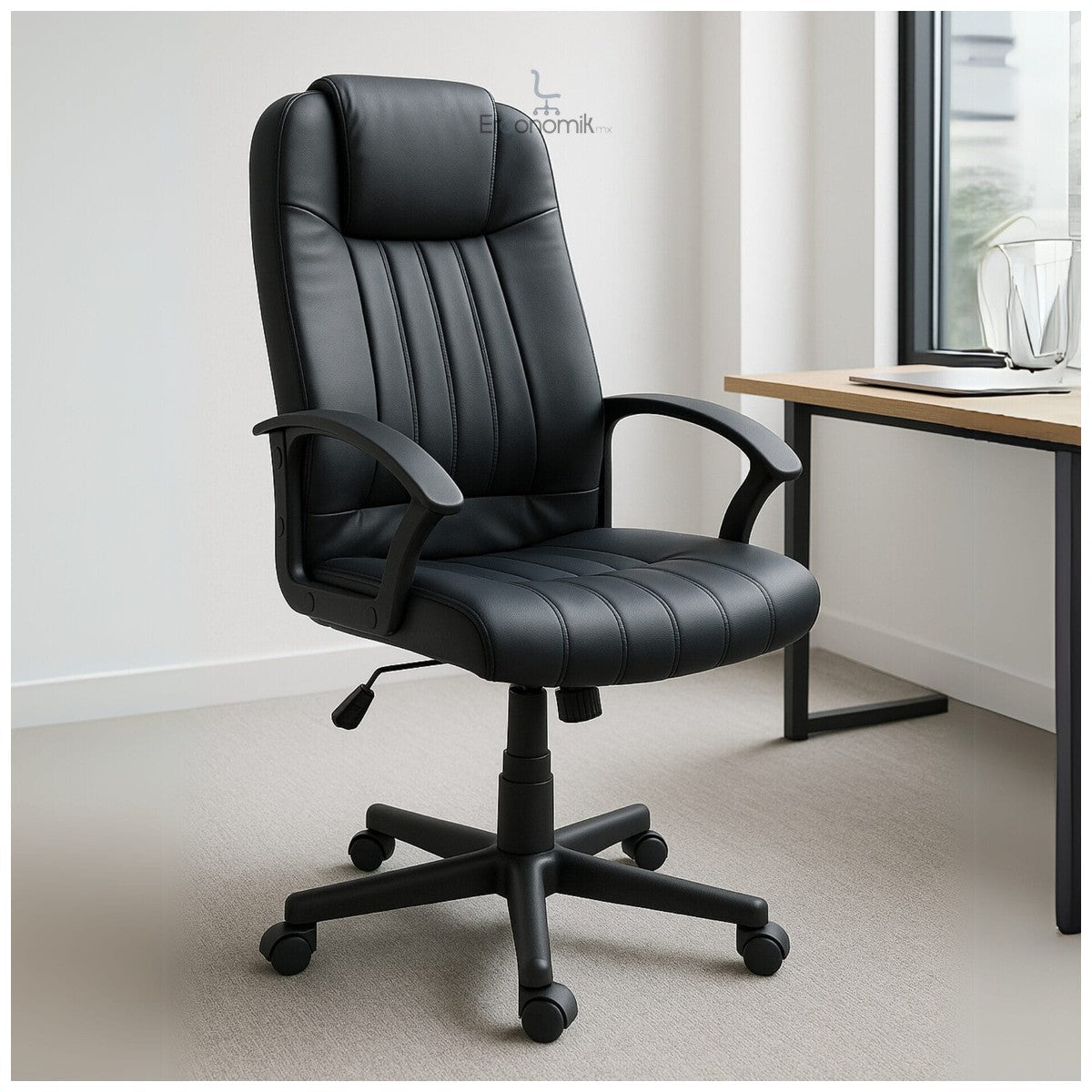Silla Ejecutiva Alfa Vinipiel Negro y Respaldo Alto - Ergonomik silla ejecutiva OFIK