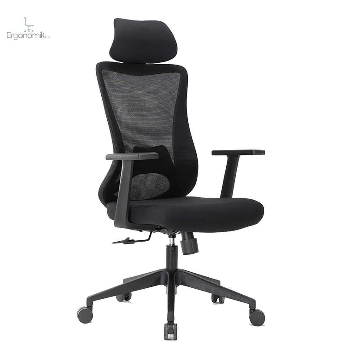 Silla Ejecutiva E106 Mesh y Tela Color Negro | Muebles ergonómicos en México | Ergonomik