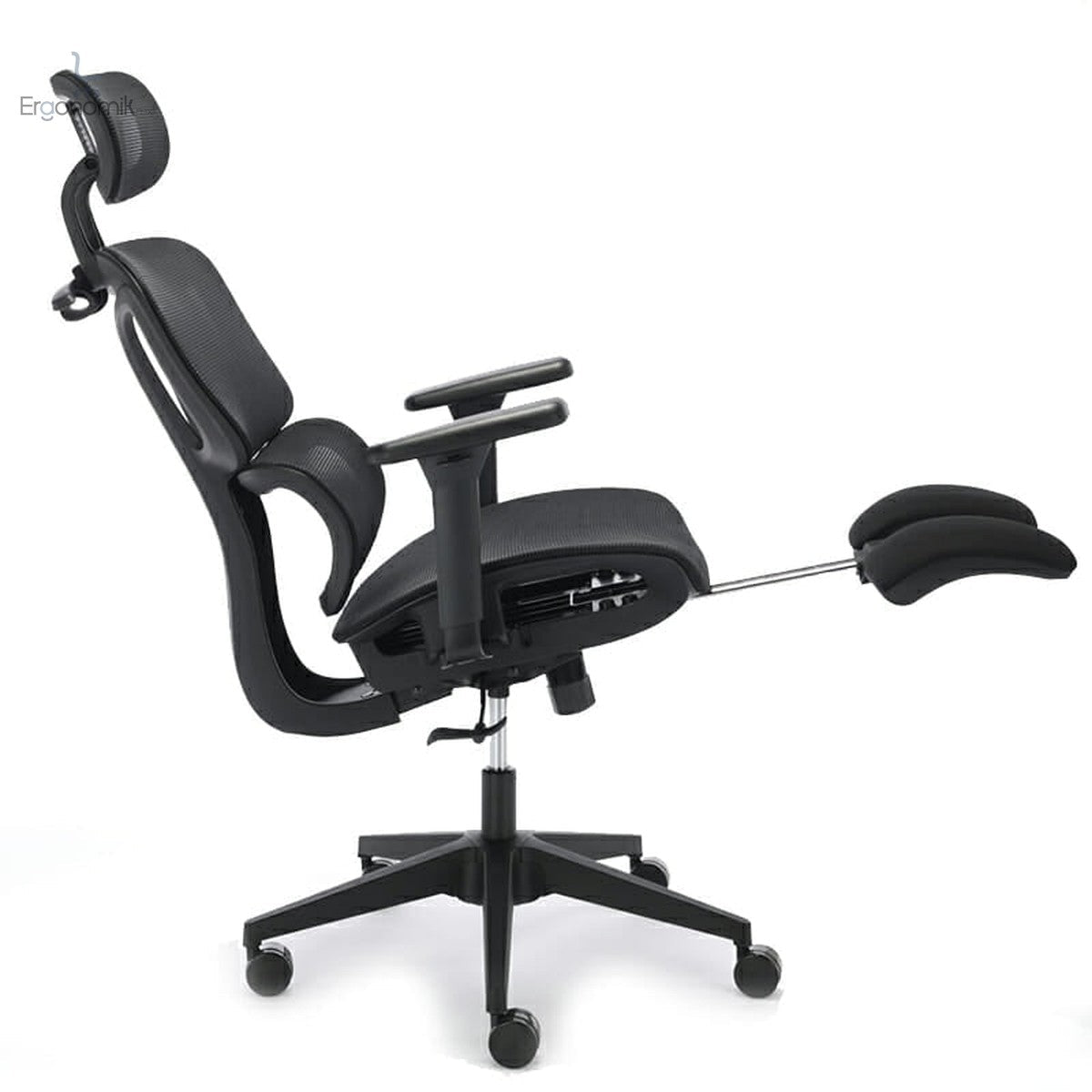 Silla Ejecutiva H10 Con Descansa Pies Y Brazos 3D Mesh Negro - Ergonomik silla ergonomica OFIK