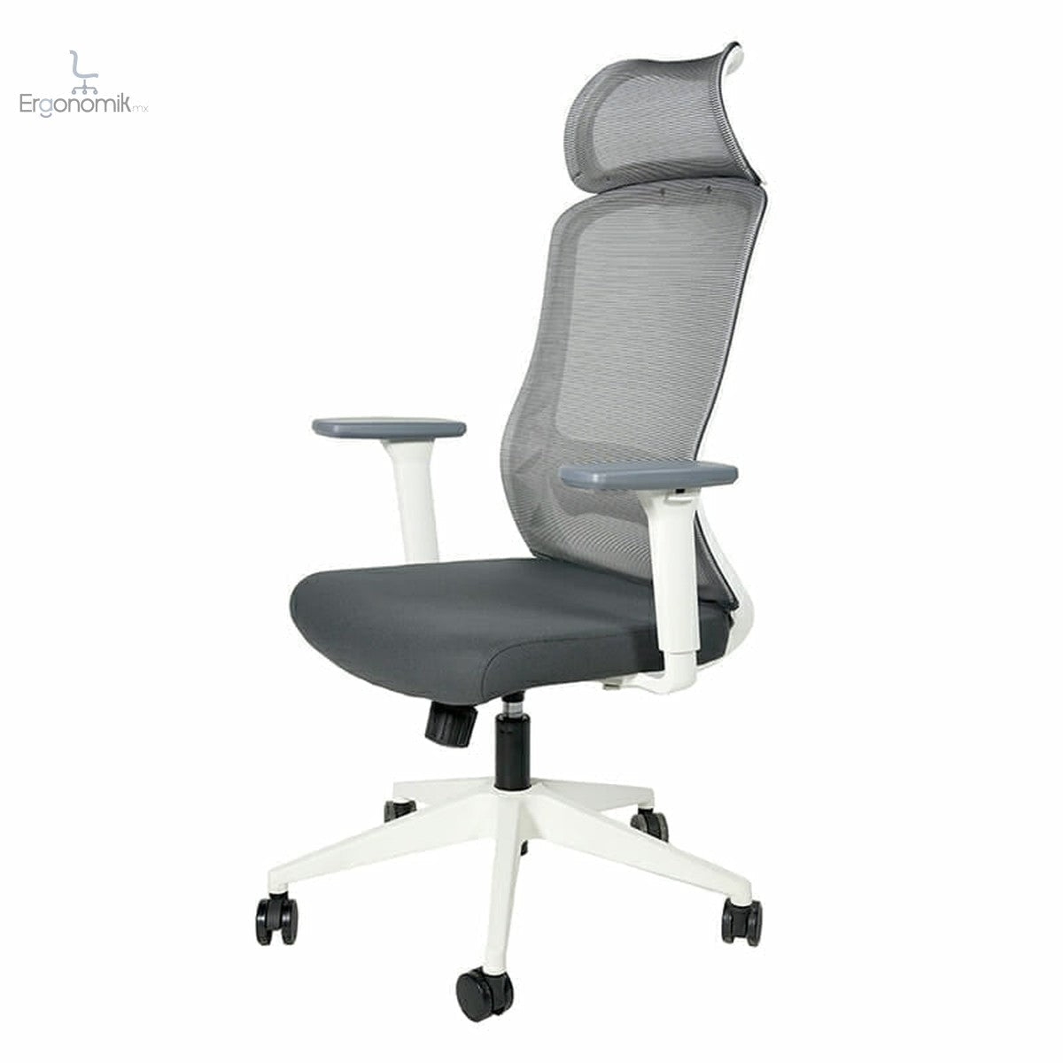 Silla Ejecutiva H7 Mesh Gris Estructura Blanca - Ergonomik silla ergonomica OFIK