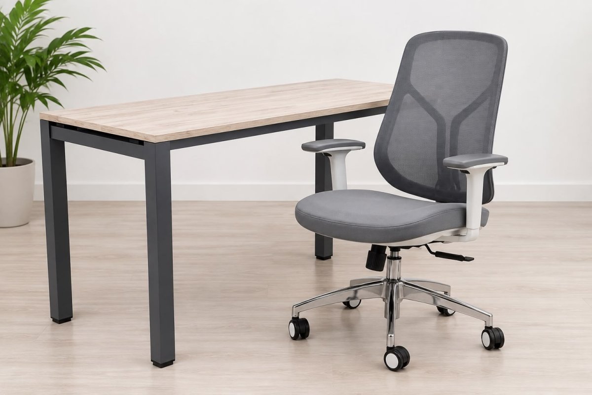 Silla Ejecutiva Julia + Escritorio Hamilton 120 x 60 - Ergonomik escritorio MEM
