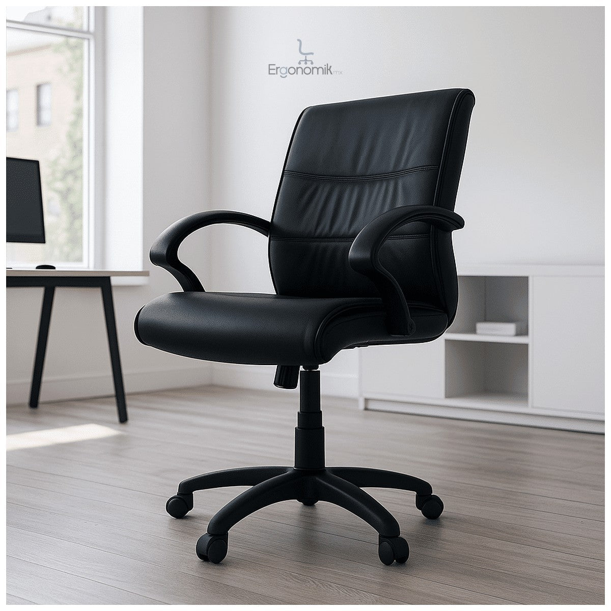 Silla Ejecutiva Orozco en Piel y Respaldo Medio 1102 - Ergonomik silla ejecutiva OFIK