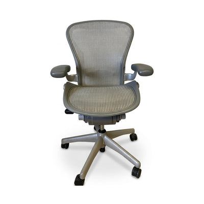 Silla Herman Miller Aeron Classic Gris Talla B con Bloqueo - Ergonomik Silla de Oficina Herman Miller