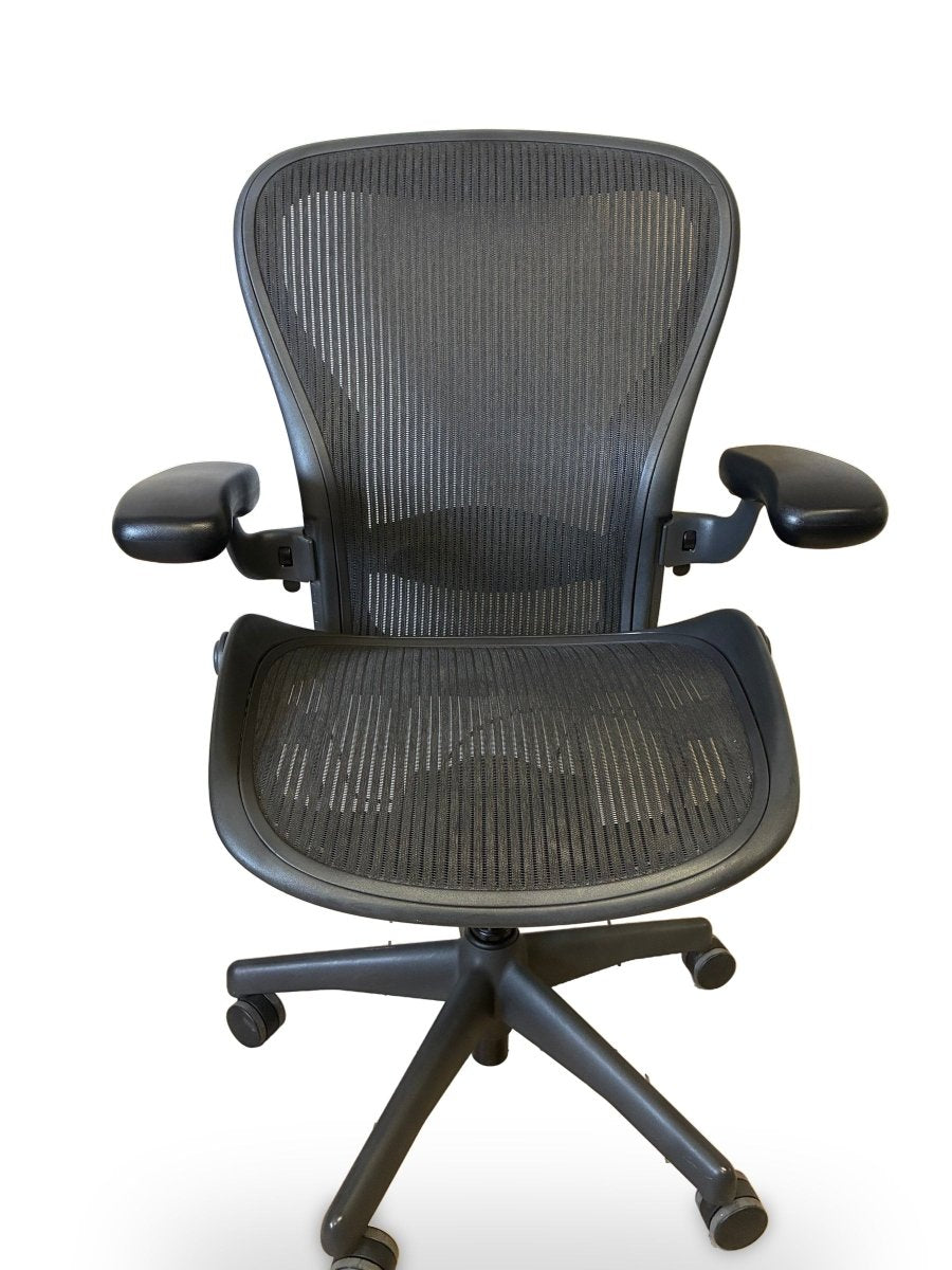 Silla Herman Miller Aeron Classic Talla C Equipada con Brazos Ajustables - Ergonomik Silla de Oficina Herman Miller