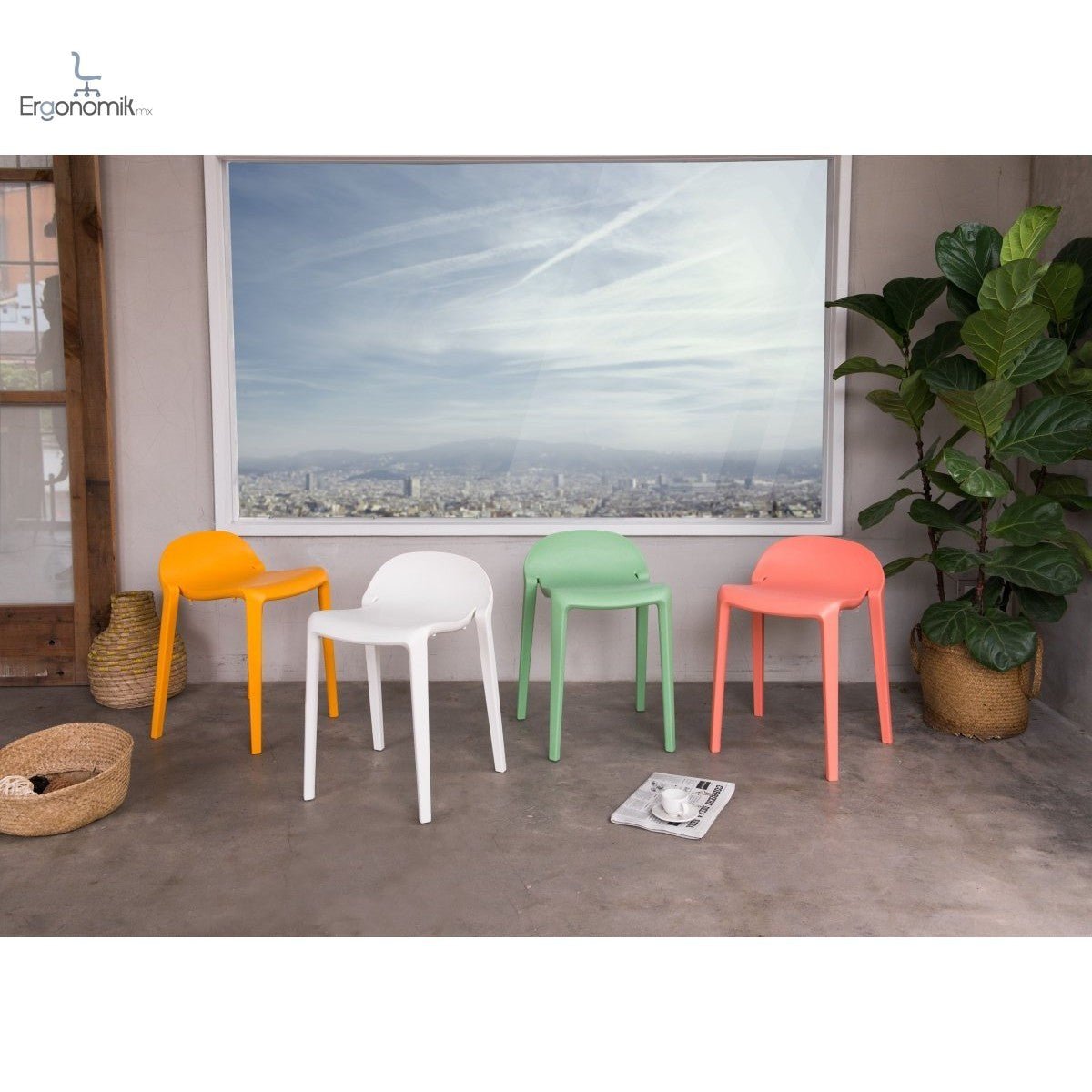 Silla Joyous - 4 piezas - Ergonomik silla visita OFFIHO