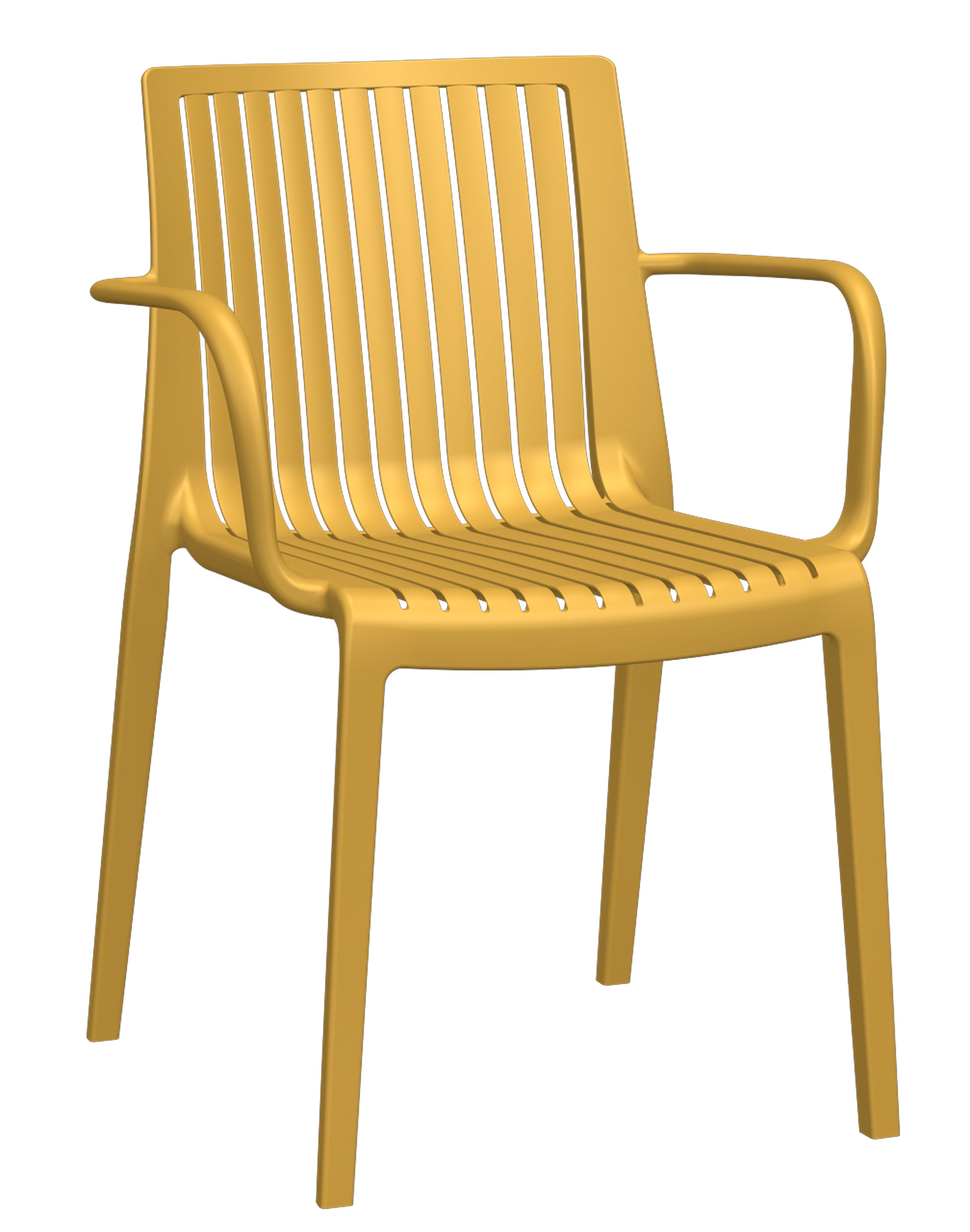 Silla Milos tapizada con brazos resistentes