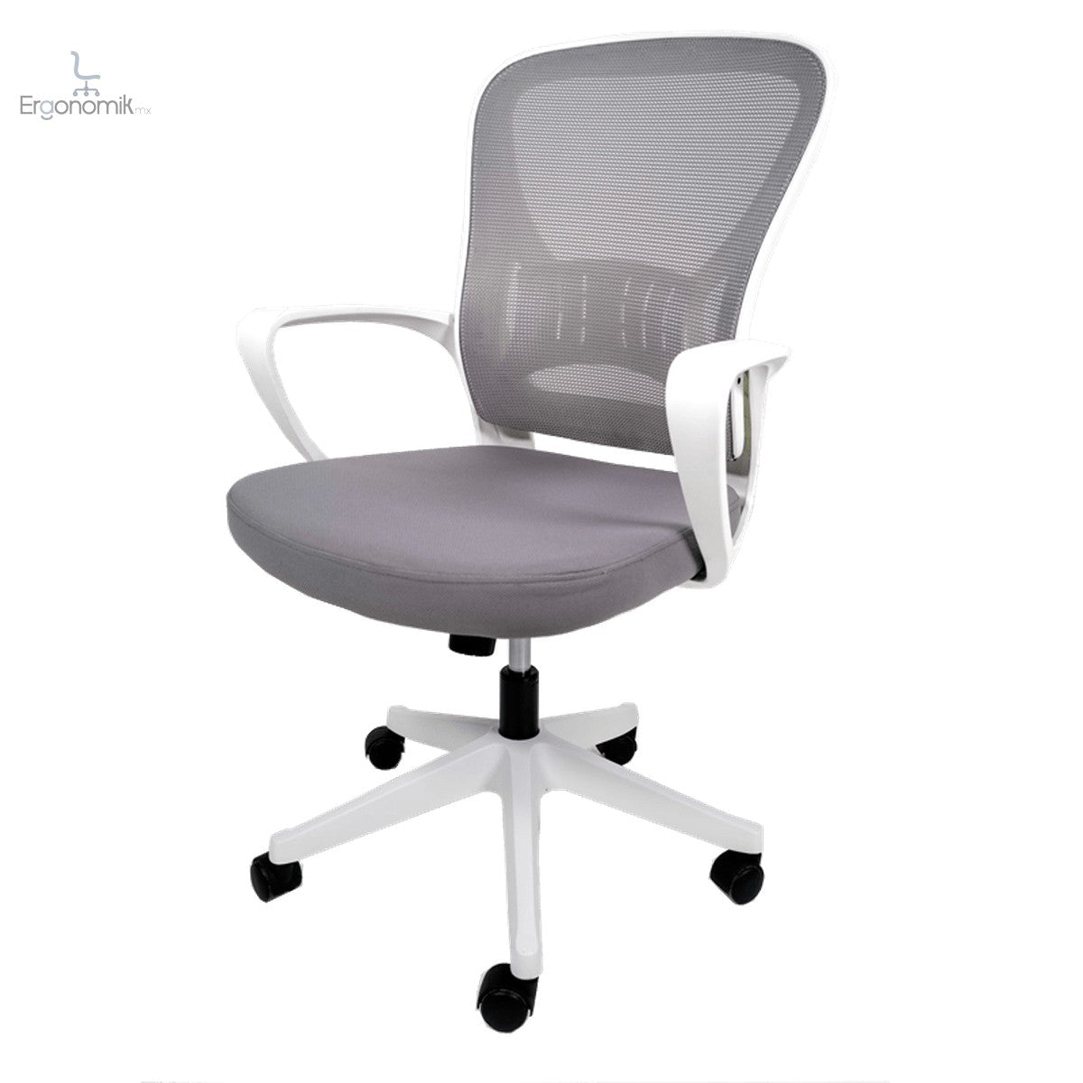 Silla Operativa E105 Mesh Y Tela Color Gris Base Cromada - Ergonomik silla ergonomica OFIK