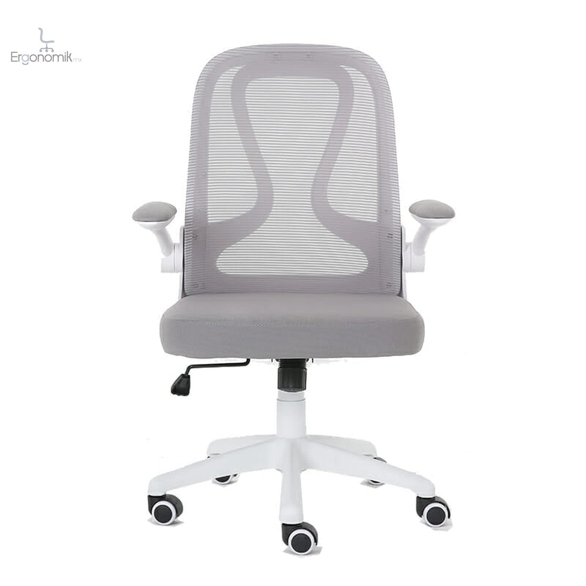 Silla Operativa E107 Mesh Y Tela Color Gris Estructura Blanca - Ergonomik silla ergonomica OFIK