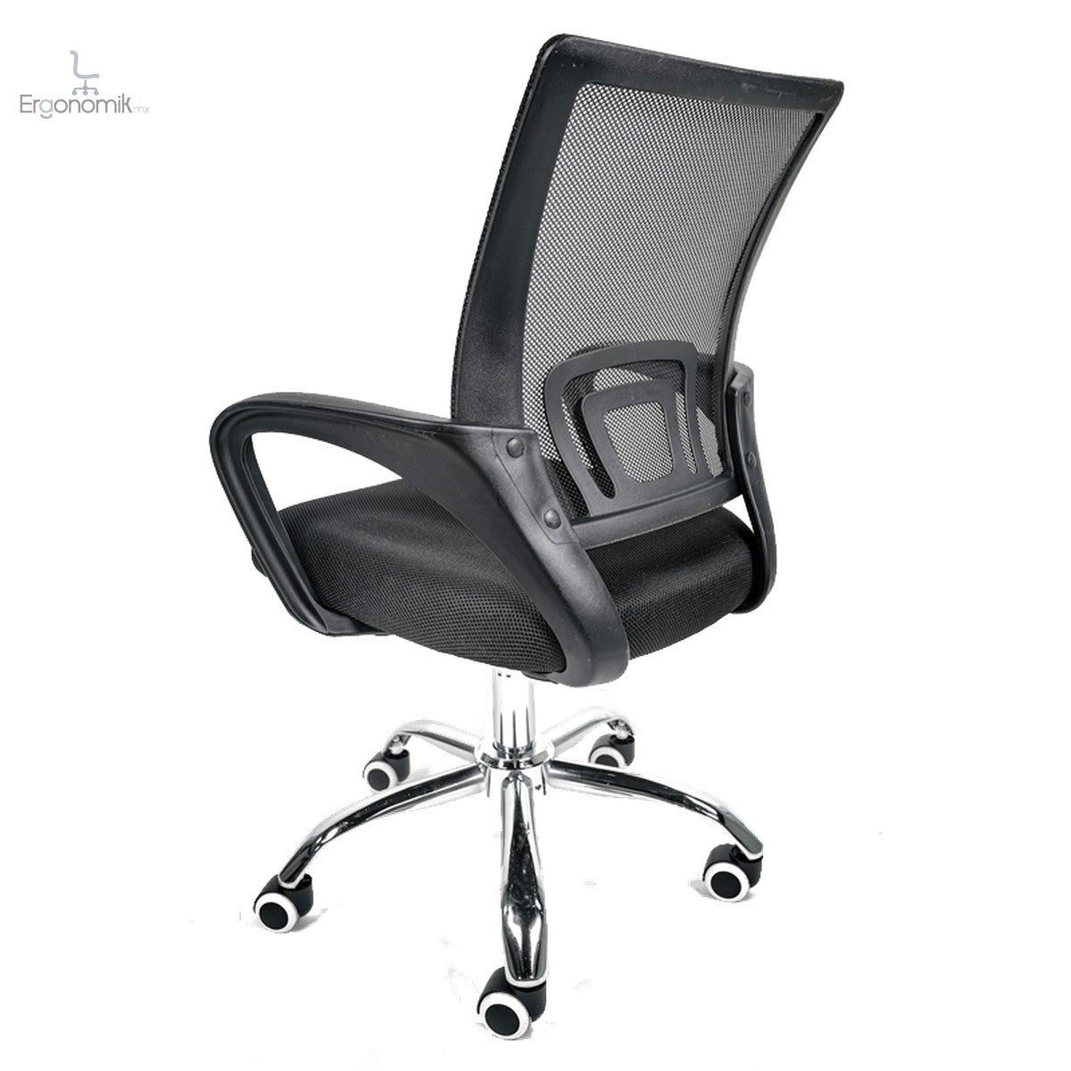 Silla Operativa Mesh Y Tela Color Negro Base Cromada - Ergonomik silla de oficina Ofik