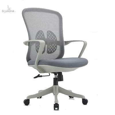 Silla Operativa Organic Mesh Y Tela Gris Estructura Gris - Ergonomik silla de oficina Ofik