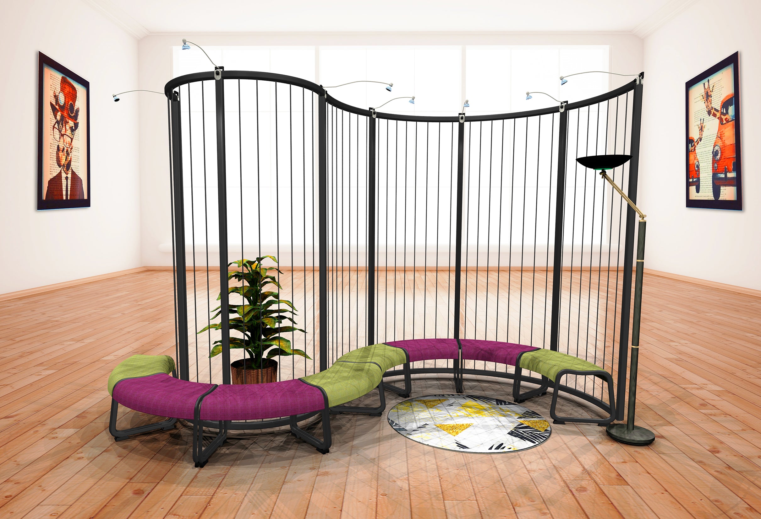 Acabado en color amarillo vibrante