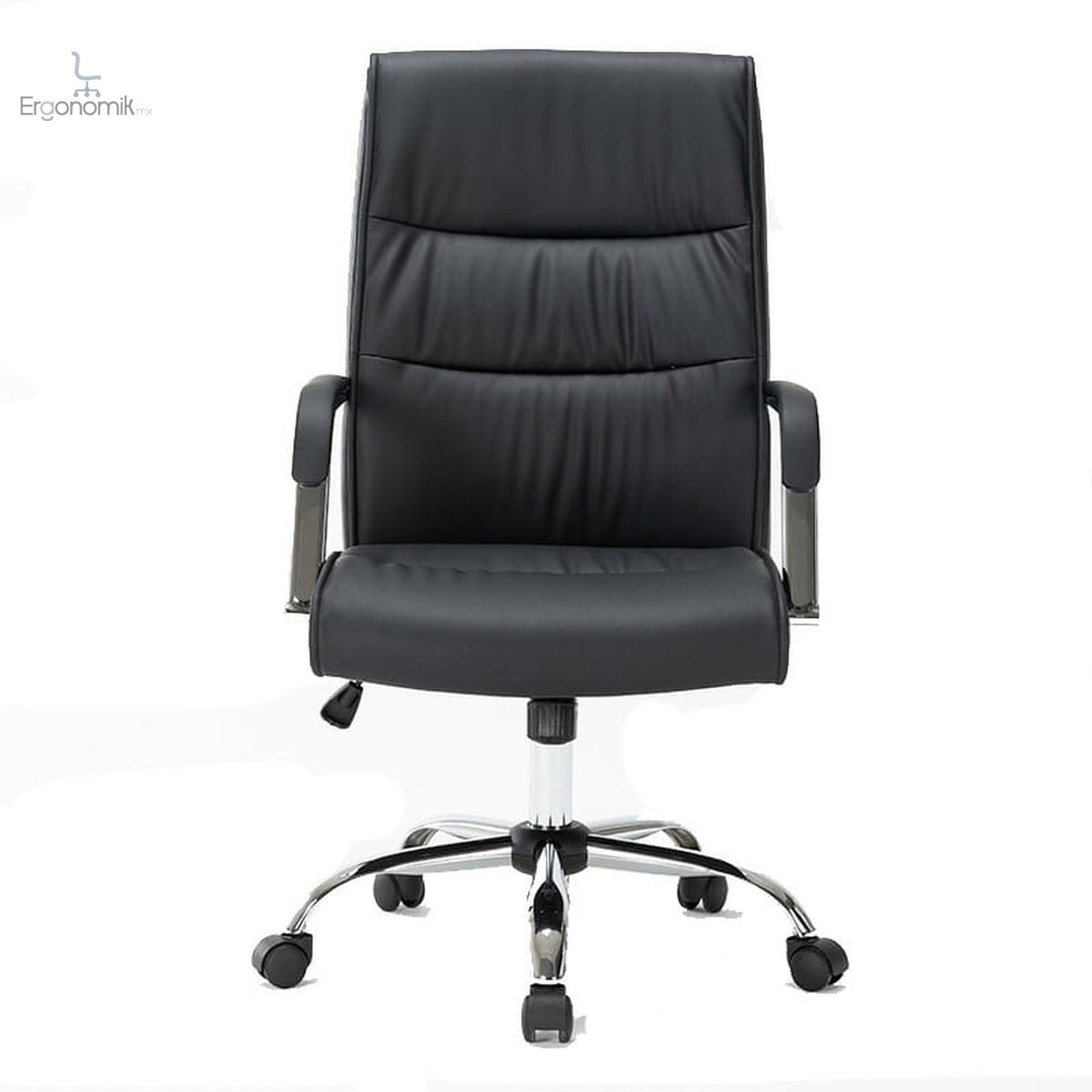 Sillón Ejecutivo Magnus Piel Color Negro Base Cromada | Muebles ergonómicos en México | Ergonomik