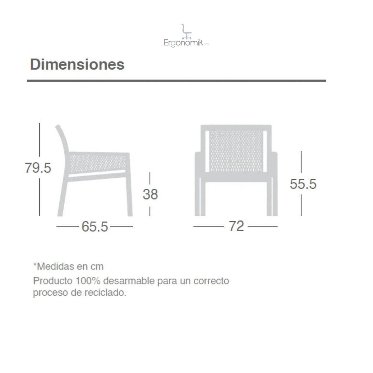 Sillón Gran Minush - Ergonomik Silla de visita exterior Requiez