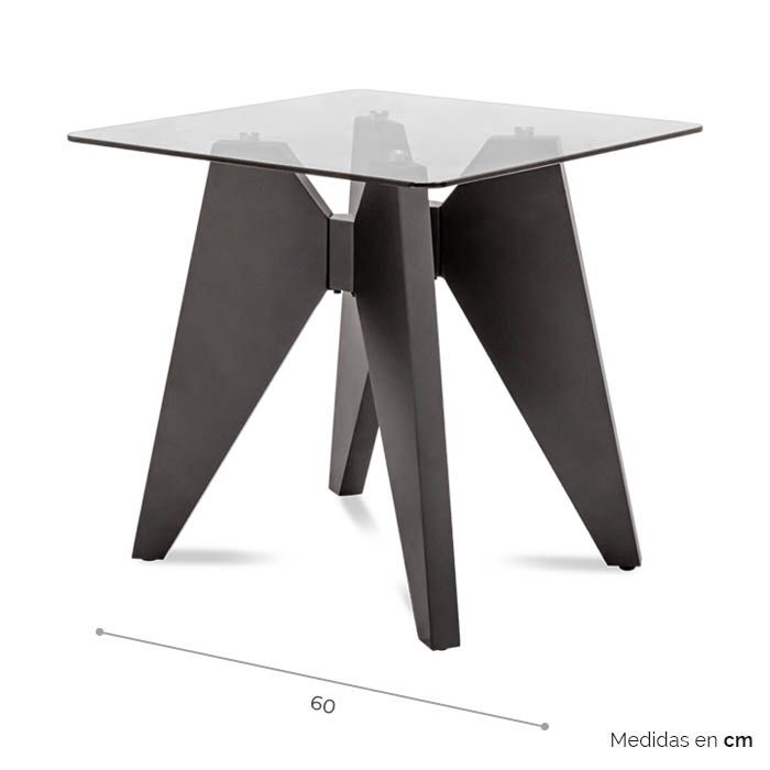 Mesa Lateral Neku Vidrio / Negro