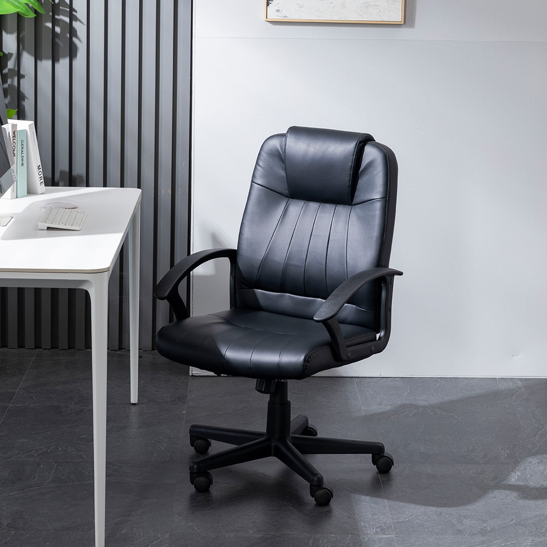 Silla Ejecutiva Alfa Vinipiel Negro y Respaldo Medio - Ergonomik silla ejecutiva OFIK