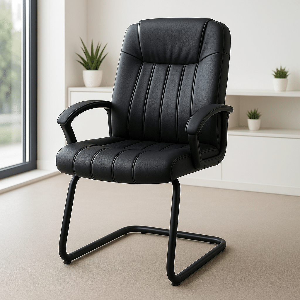 Silla de Visita Alfa Vinipiel y Base de Trineo - Ergonomik pieza OFIK