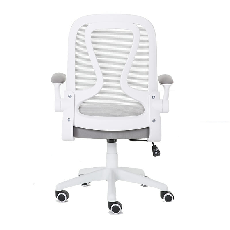 Silla Operativa E107 Mesh Y Tela Color Gris Estructura Blanca