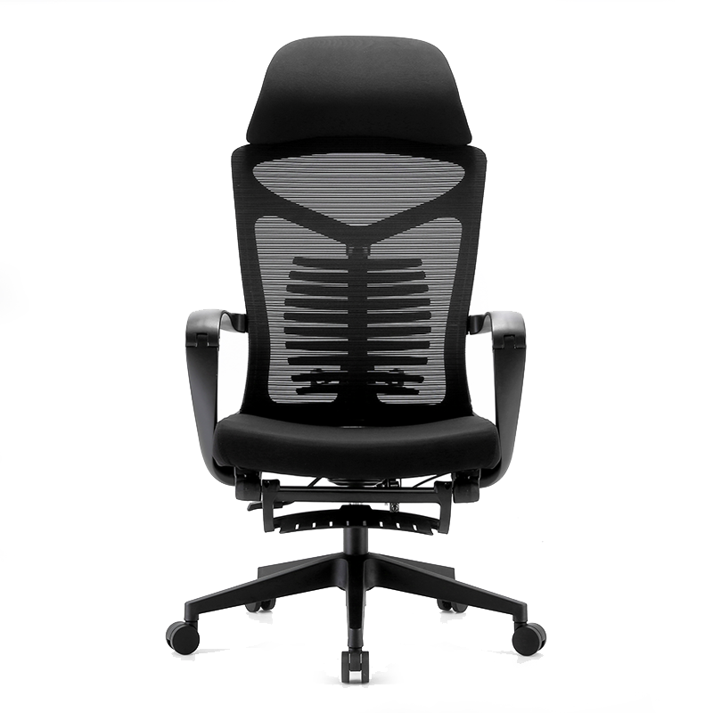 Silla Ejecutiva S81 Con Descansa Pies Mesh Y Tela Estructura Color negro