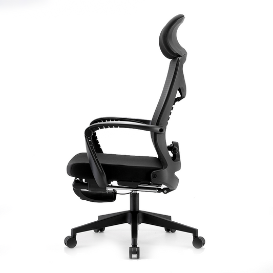 Silla Ejecutiva S81 Con Descansa Pies Mesh Y Tela Estructura Color negro