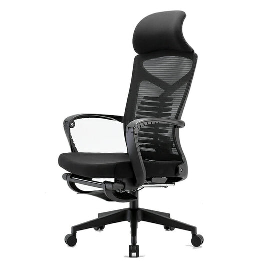 Silla Ejecutiva S81 Con Descansa Pies Mesh Y Tela Estructura Color negro