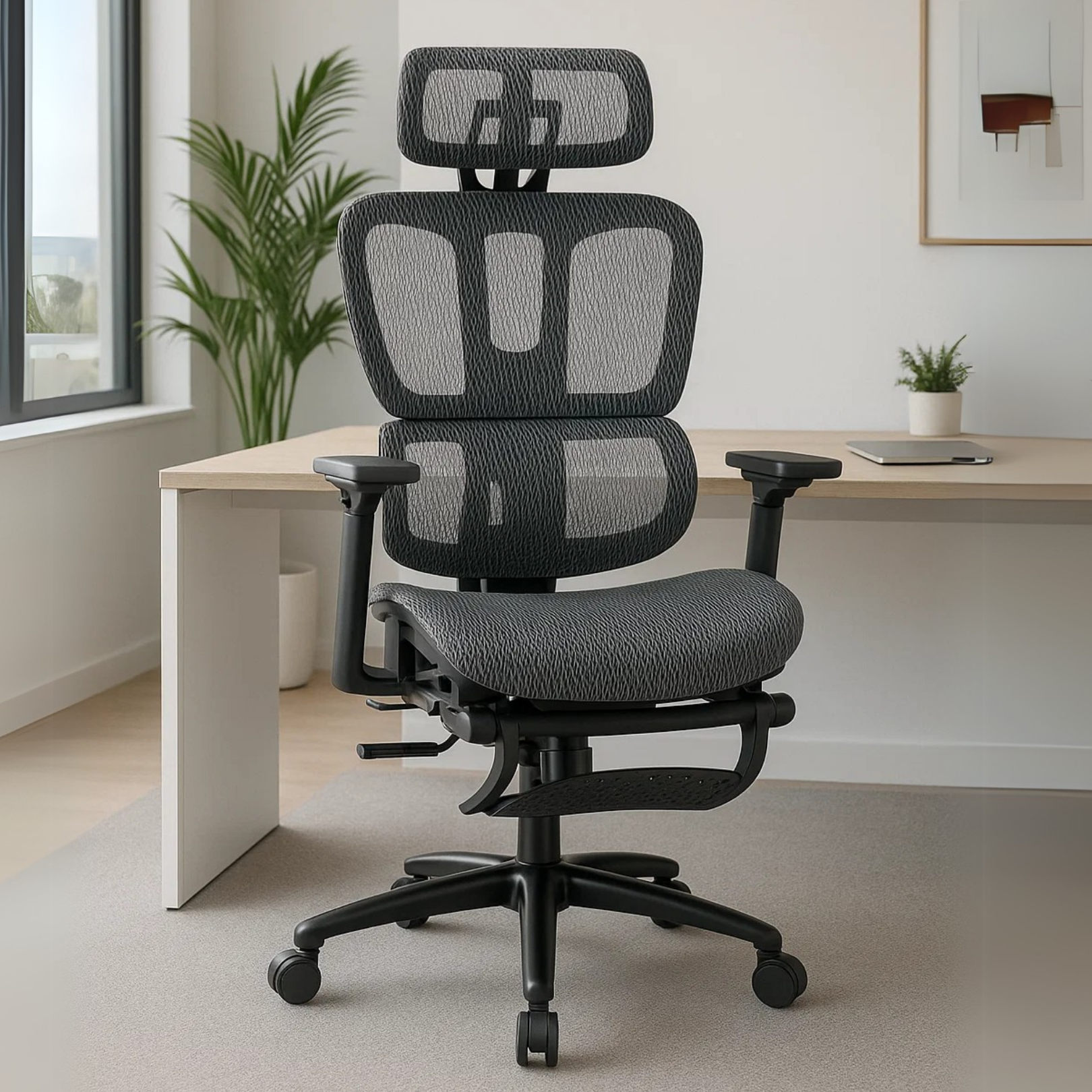Silla Ejecutiva Nexus en Mesh con descansa Pies Gris
